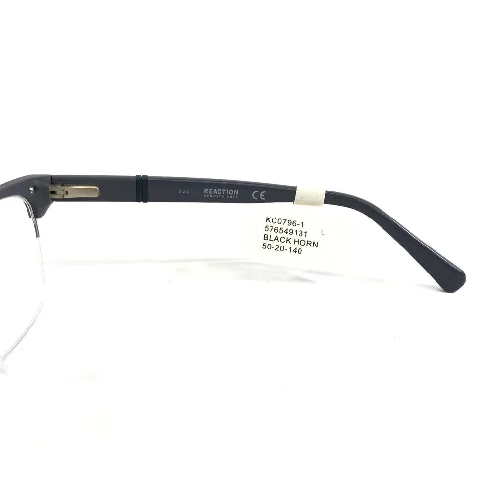 Kenneth Cole Reaction Eyeglasses Frames KC0796-1 063 Black Horn Square 50-20-140